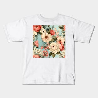 Shabby Chic Flowers Pattern 25 Kids T-Shirt